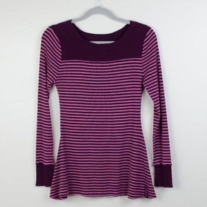 Mudd | Long Sleeved Striped Top Maroon and Pink